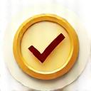 虫眼鏡とチェックマークのシンプルなイラスト